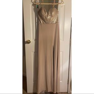 Stunning champagne/taupe sequin bodice gown